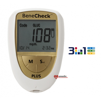 Benecheck plus 3w1 urządzeinie do pomiaru cholesterolu